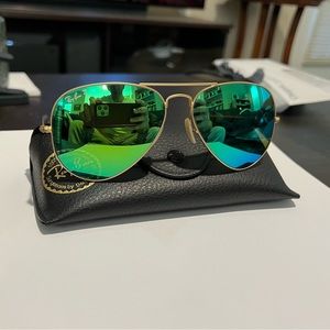 Ray-Ban Aviator Flash Lenses - Polarized - Green Mirror - XL 58-14